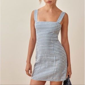 Reformation Brigitte linen gingham dress